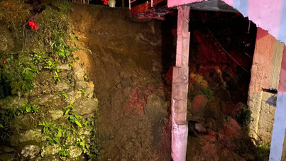 İstinat duvarı çöktü, bina tahliye edildi