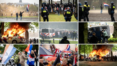 Göçmen karşıtı gösterilerde protestocular polisle çatıştı