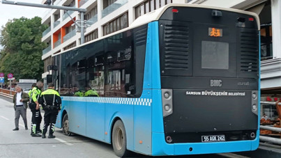Otobüsün lastiği bomba gibi patladı