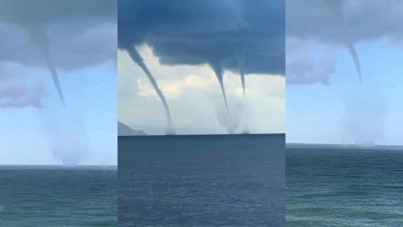 Denizde 3 ayrı noktada hortum meydana geldi