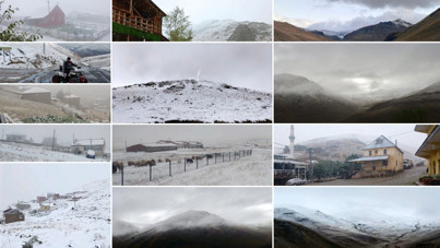 Doğu Karadeniz'in yüksek kesimleri beyaza büründü