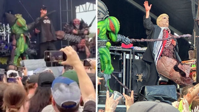 Metal grubundan kanlı şov: Musk'ın kafasını kestiler, Trump'ı öldürdüler