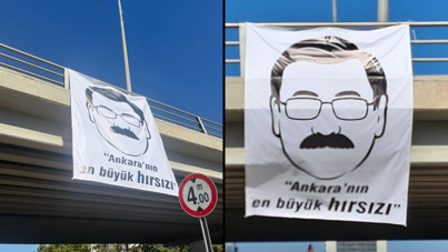 Ankara'da dikkat çeken pankart