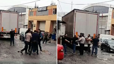 Depoda yük indirme kavgası: Tekme ve yumruklar havada uçuştu