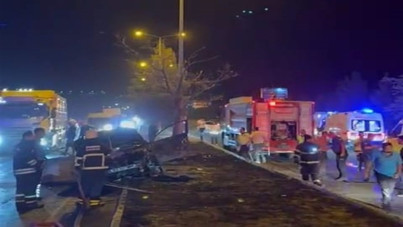 Alevler içinde kalan otomobilden yaralı çıkarılmıştı… Kurtarılamadı