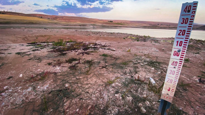 Yağmur yağmadı, barajda sular çekildi