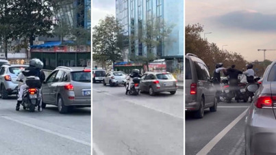 Mahalle karıştı: Motosiklet sürücüsü o arada yumrukla ayna kırdı