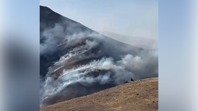 Erzurum'da dağlık bölgede korkutan yangın