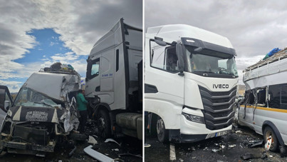 Tarım işçilerini taşıyan minibüs TIR’la çarpıştı: Yaralılar var