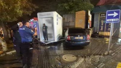 Sara nöbeti direksiyon başında yakaladı: ATM’ye çarptı