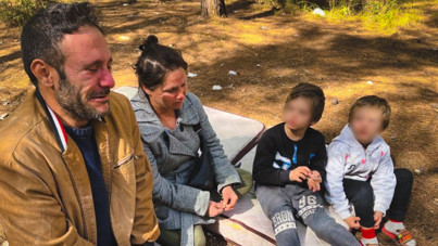 Ormanda kalan aile otele alındı