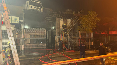 Ankara’da sanayi sitesinde yangın: Tamirhane küle döndü
