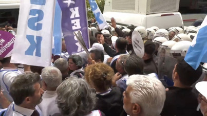 KESK üyelerinin bakanlığa yürüyüşüne polis engeli