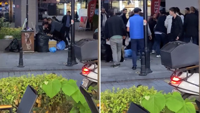 Gözleri döndü: Çöplerin üzerinde dövmeye devam ettiler
