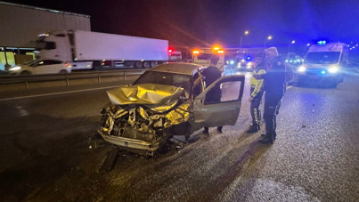 Takla atan otomobilden yaralı kurtuldu