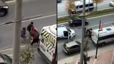 Trafik magandası, çocuğunun yanında saldırdı