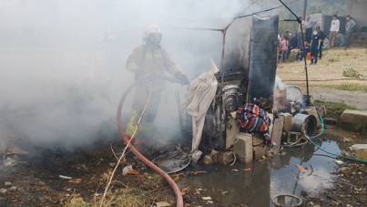 Konteynerde yangın: Bebek öldü, annesi yaralı