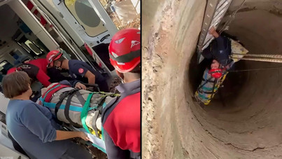 12 metrelik kuyuya düştü