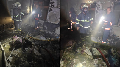 Mardin'de 8 katlı apartmanda yangın