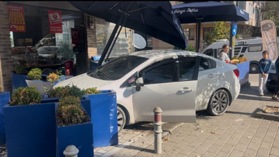 Cipe çarpmamak için pastaneye girdi