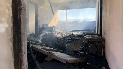 Yanan yayla evi kullanılamaz hale geldi