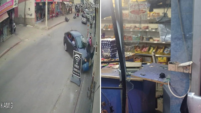 Otomobil markete daldı: 4 yaralı