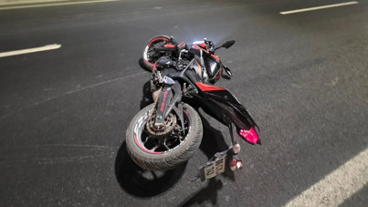 Zonguldak'ta tünelde kontrolden çıkan motosiklet devrildi