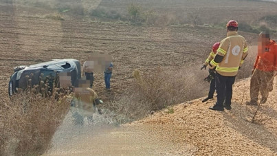 Eşine sürmeyi öğretiyordu… Otomobil şarampole uçtu