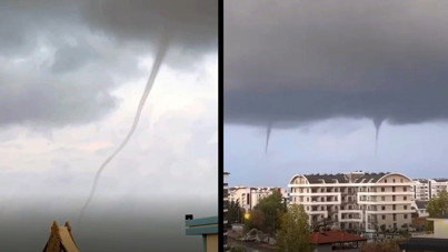 Denizde aynı anda dört hortum