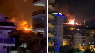 Park halindeki tüp yüklü kamyonet alev aldı