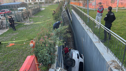 Dokuz araca çarptı, beş metreden uçtu