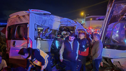 İşçi servisleri çarpıştı: 13 yaralı