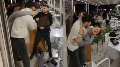 Kafedeki kavgada yumruklar havada uçuştu