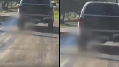 Köpeği aracın arkasına bağlayan canilere gözaltı