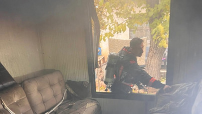 Konteyneri alevler sardı