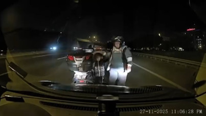 TEM'in ortasında bir an durdu: 'Ablacığım ne yapıyorsun?'