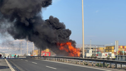 Mazot yüklü tanker alev aldı, patlamalar peş peşe geldi