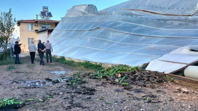 Hortum, seraları yerle bir etti