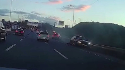 Makas atan sürücü kazaya neden oldu