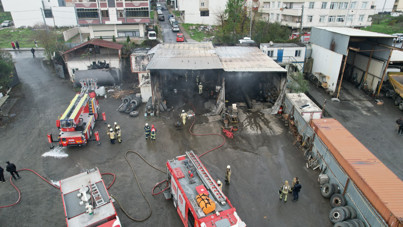 Tır tamirhanesinde yangın
