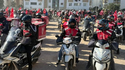Antalya’da motokuryeler düşük zam oranına karşı eylem yaptı