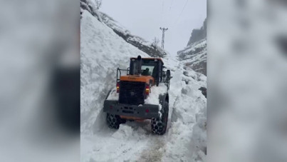 Çığ düşen yol 24 saat sonra açıldı