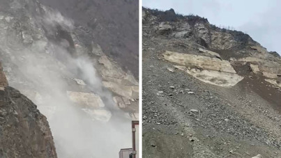 Artvin-Şavşat kara yolu heyelan nedeniyle çift yönlü ulaşıma kapandı