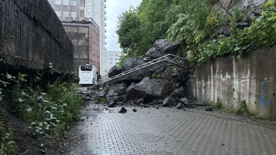 Hopa'da yağış sonrası heyelan