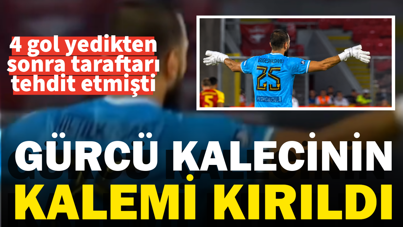 4 gol yedikten sonra taraftarı tehdit etmişti: Gürcü kalecinin kalemi kırıldı