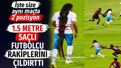 1.5 metre saçlı futbolcu rakiplerini çıldırttı. İşte size aynı maçta 2 pozisyon