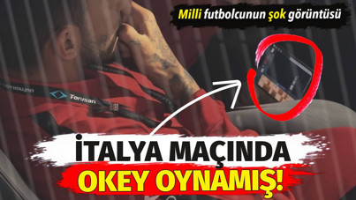 Milli futbolcunun şok görüntüsü. İtalya-Türkiye maçında okey oynamış