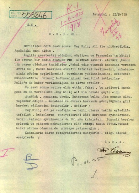 MİT, 1935 yılından istihbarat raporu yayımladı: Atatürk ve ‘İngiliz casus’ - Resim : 1