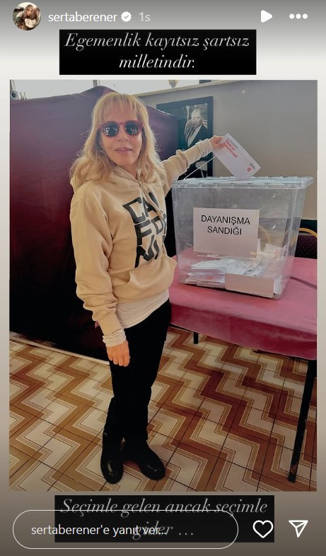 Sertab Erener sandık başında mesaj verdi: "Seçimle gelen ancak seçimle gider." - Resim : 1