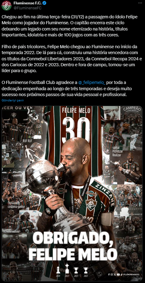 Felipe Melo takımdan ayrıldı: Kulüpsüz kaldı - Resim : 1